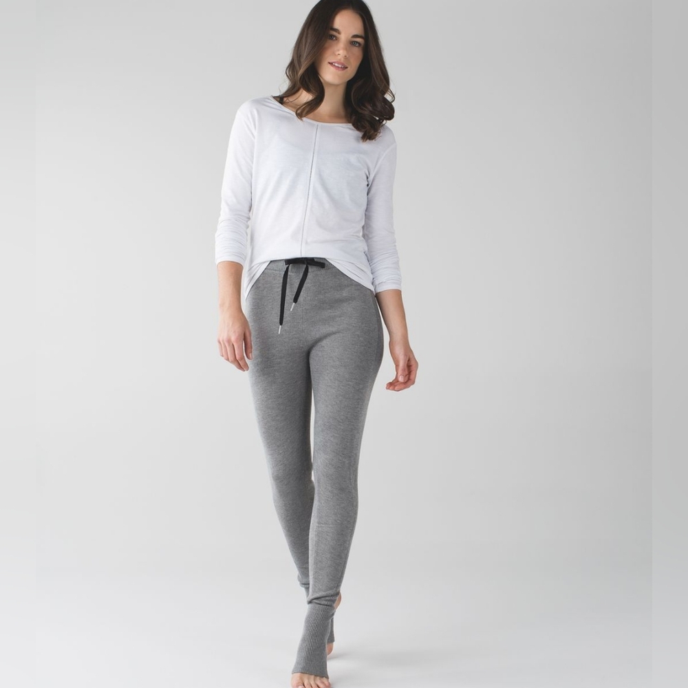Lululemon Sweet Savasana Sweater Heathered Medium Grey Cashmere Fall Leggings 6
